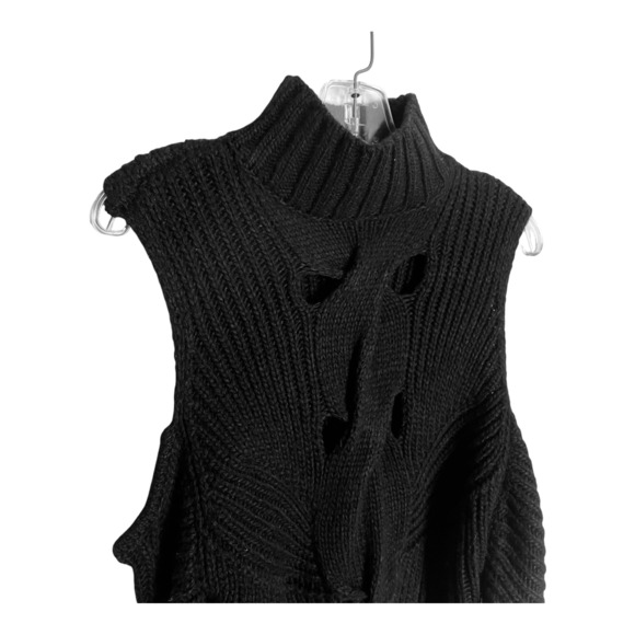 For Love & Lemons Keke Cut Out Black Turtleneck Sweater Size Small - Picture 5 of 10